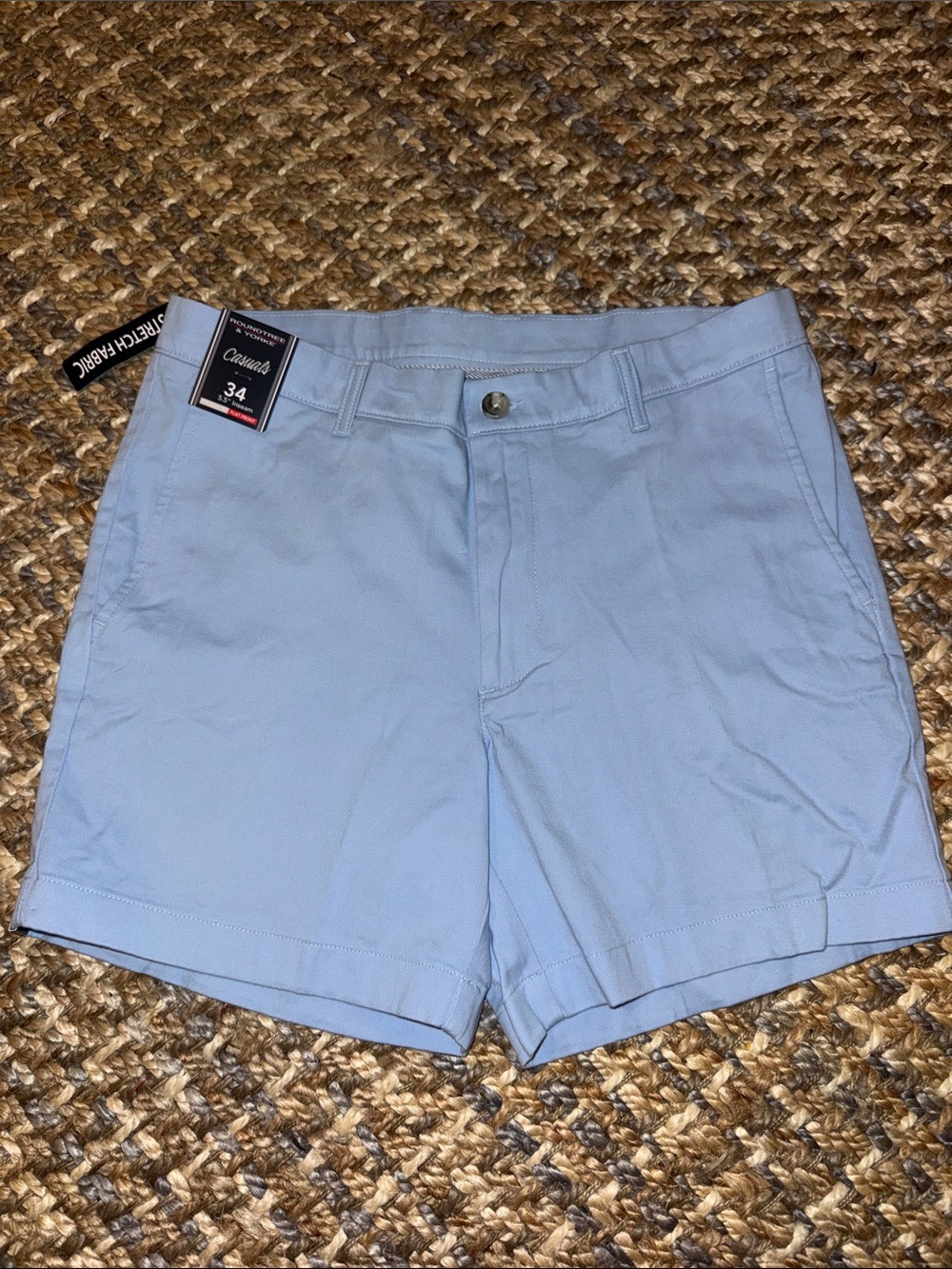 Roundtree & Yorke Light Blue Flat Front Men's Shorts